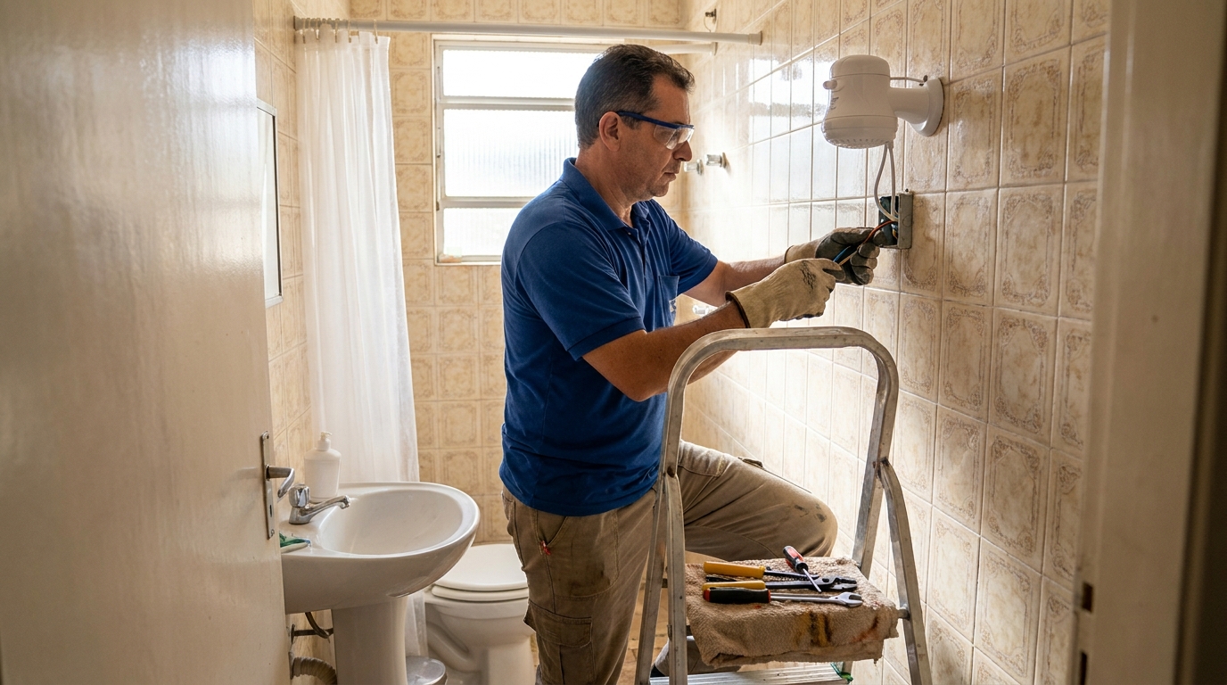 Instalação de chuveiro em Araraquara‑SP